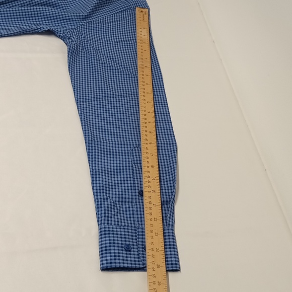 Nautica|long sleeve Dress shirt slim fit Mens Sz 14/14 1/2 32/33 Small plaid NWT - Picture 11 of 12